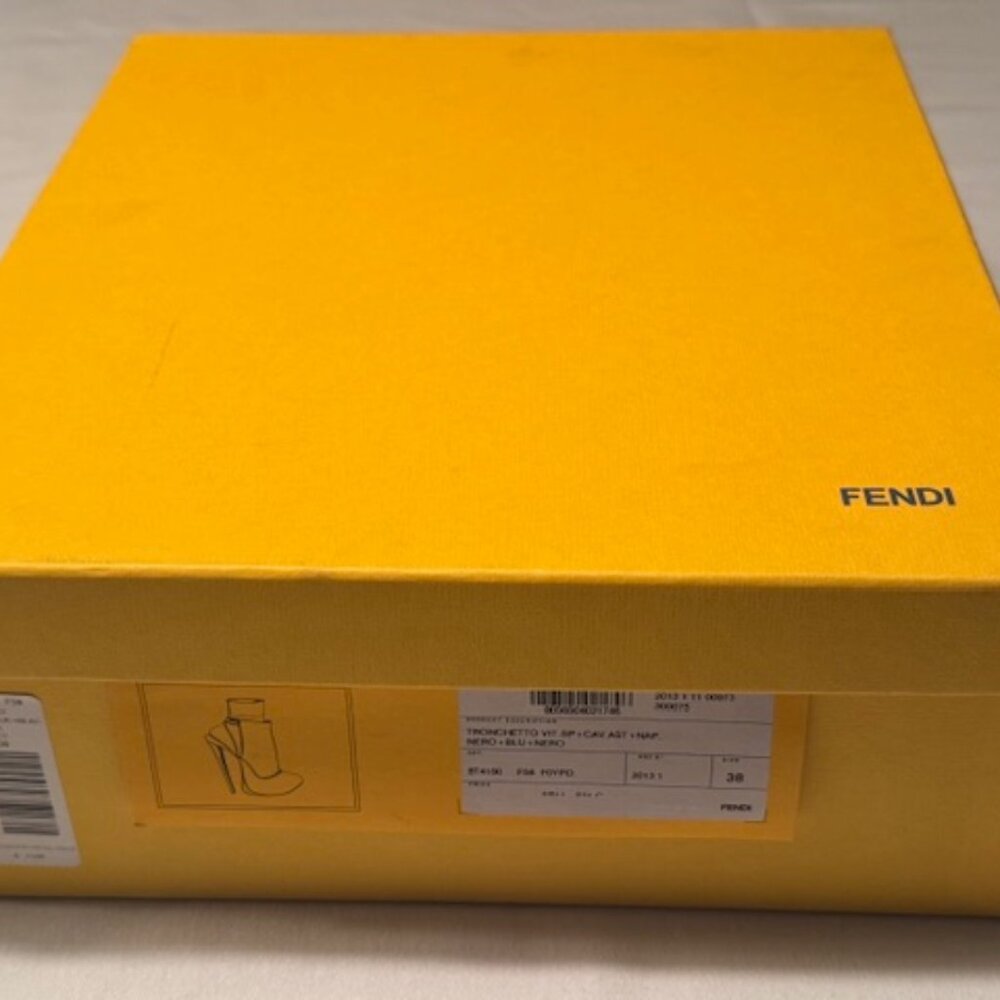 Fendi Victorian Calf Hair/ Patent Leather Ankle Booties -Size 38 w/ Box LIKE NEW - Picture 12 of 14